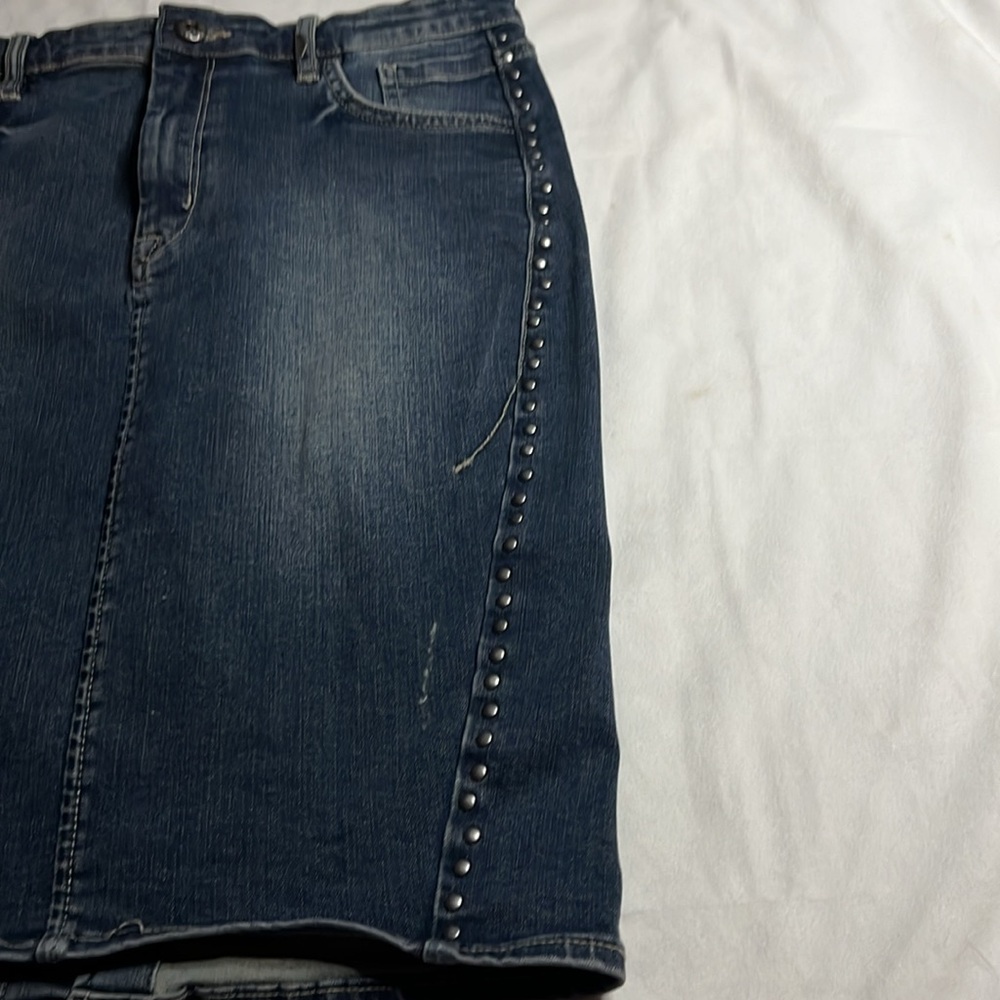 Harley-Davidson Distressed Denim Slkirt - Picture 3 of 12